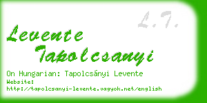 levente tapolcsanyi business card