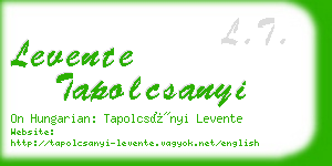 levente tapolcsanyi business card